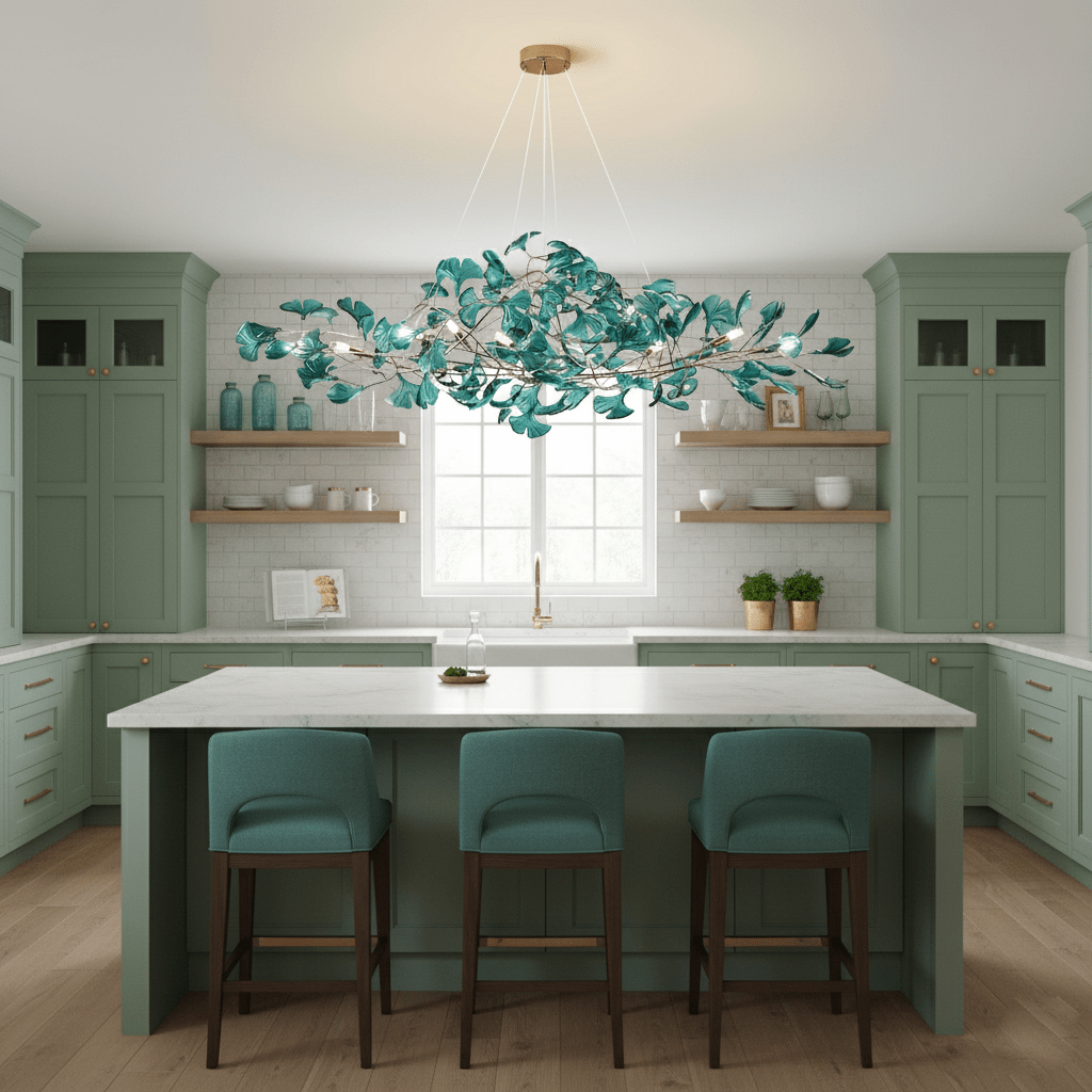 Ginkgo Canopy Chandelier Leaf Linear Pendant Light