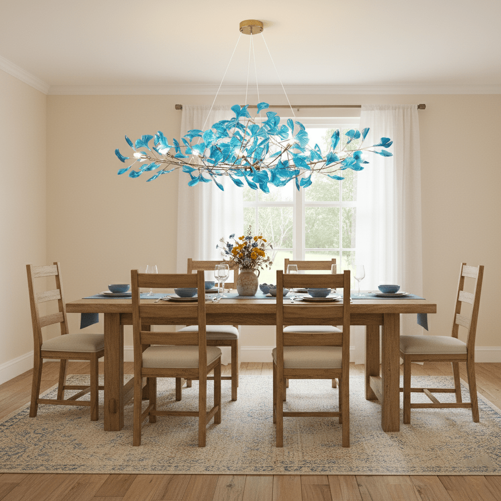 Ginkgo Canopy Chandelier Leaf Linear Pendant Light