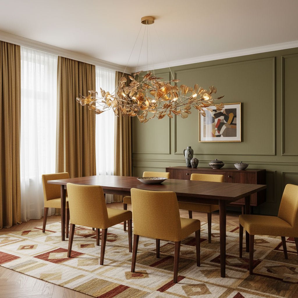 Ginkgo Canopy Chandelier Leaf Linear Pendant Light