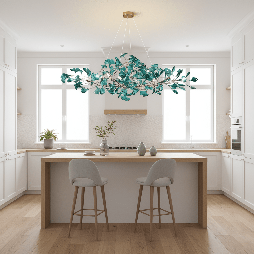 Ginkgo Canopy Chandelier Leaf Linear Pendant Light