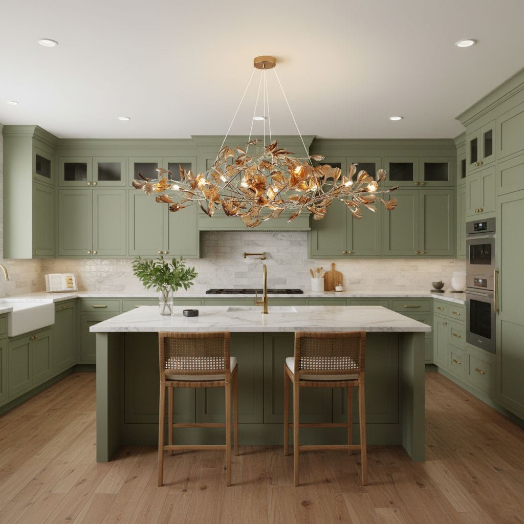 Ginkgo Canopy Chandelier Leaf Linear Pendant Light