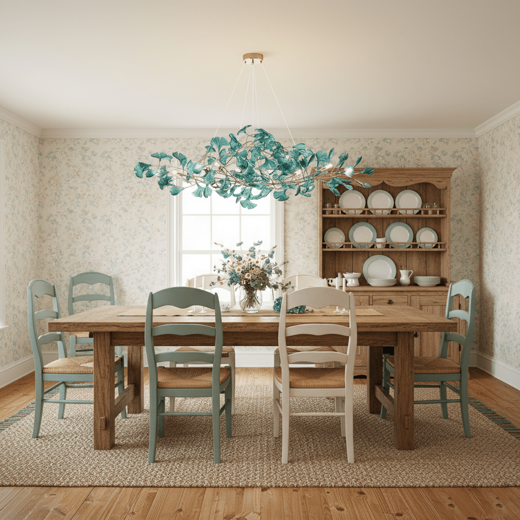 Ginkgo Canopy Chandelier Leaf Linear Pendant Light