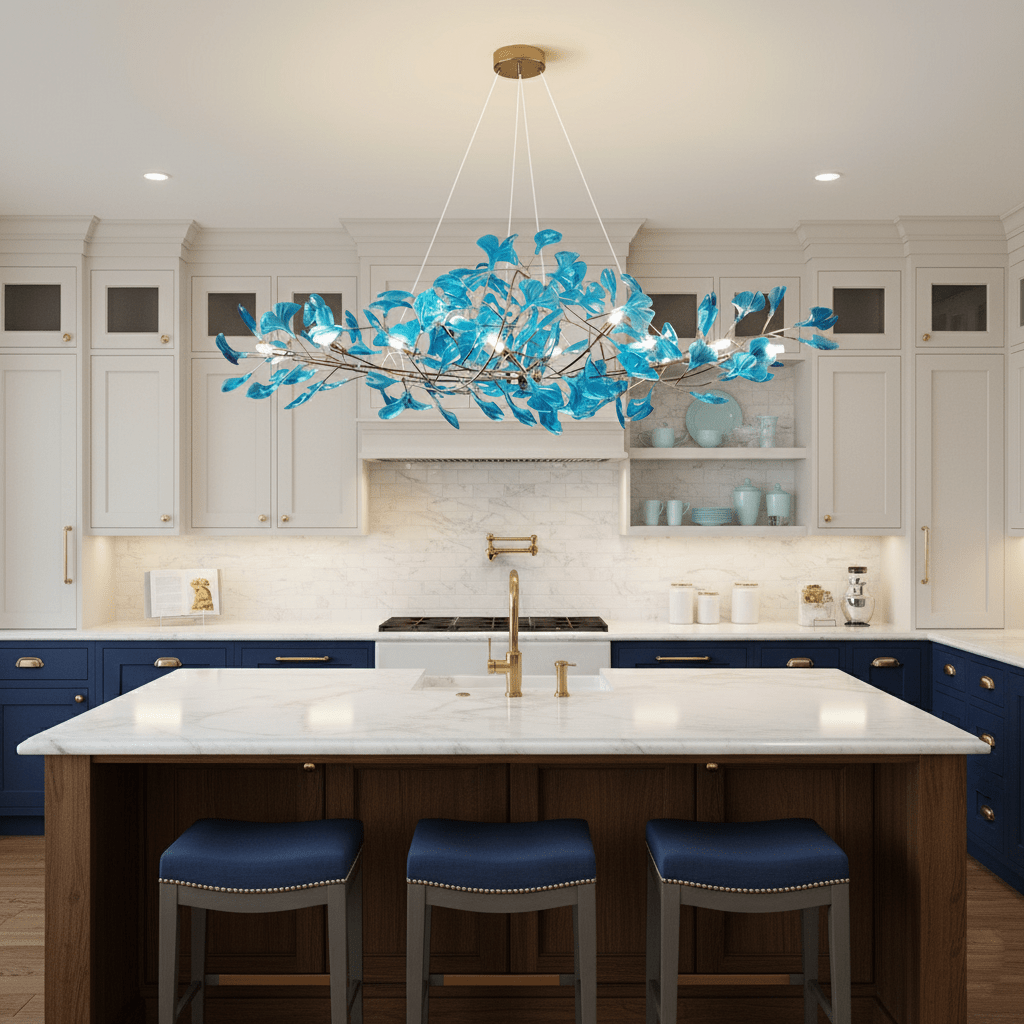 Ginkgo Canopy Chandelier Leaf Linear Pendant Light
