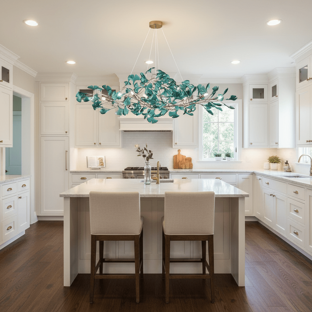 Ginkgo Canopy Chandelier Leaf Linear Pendant Light