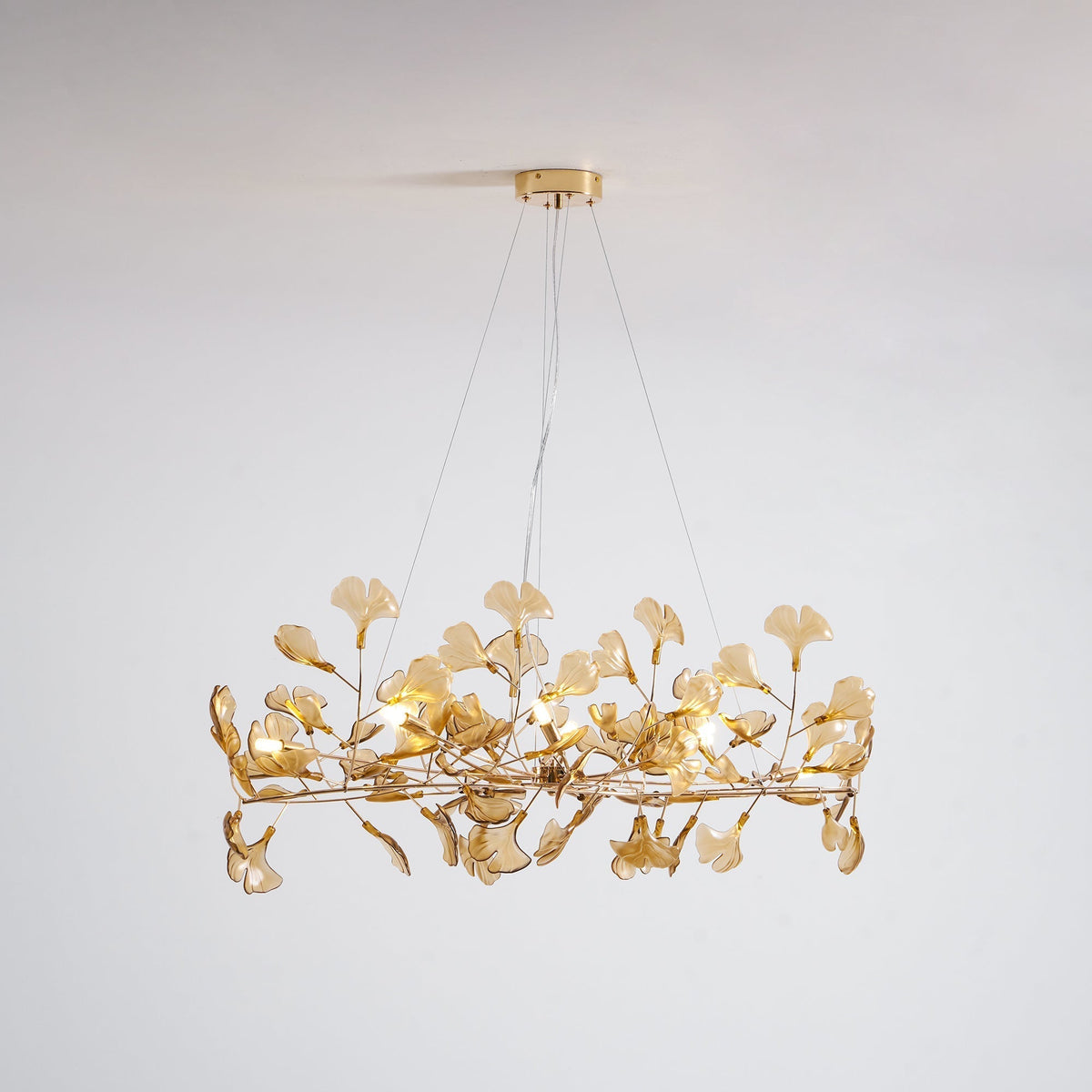 Ginkgo Canopy Chandelier Leaf Linear Pendant Light