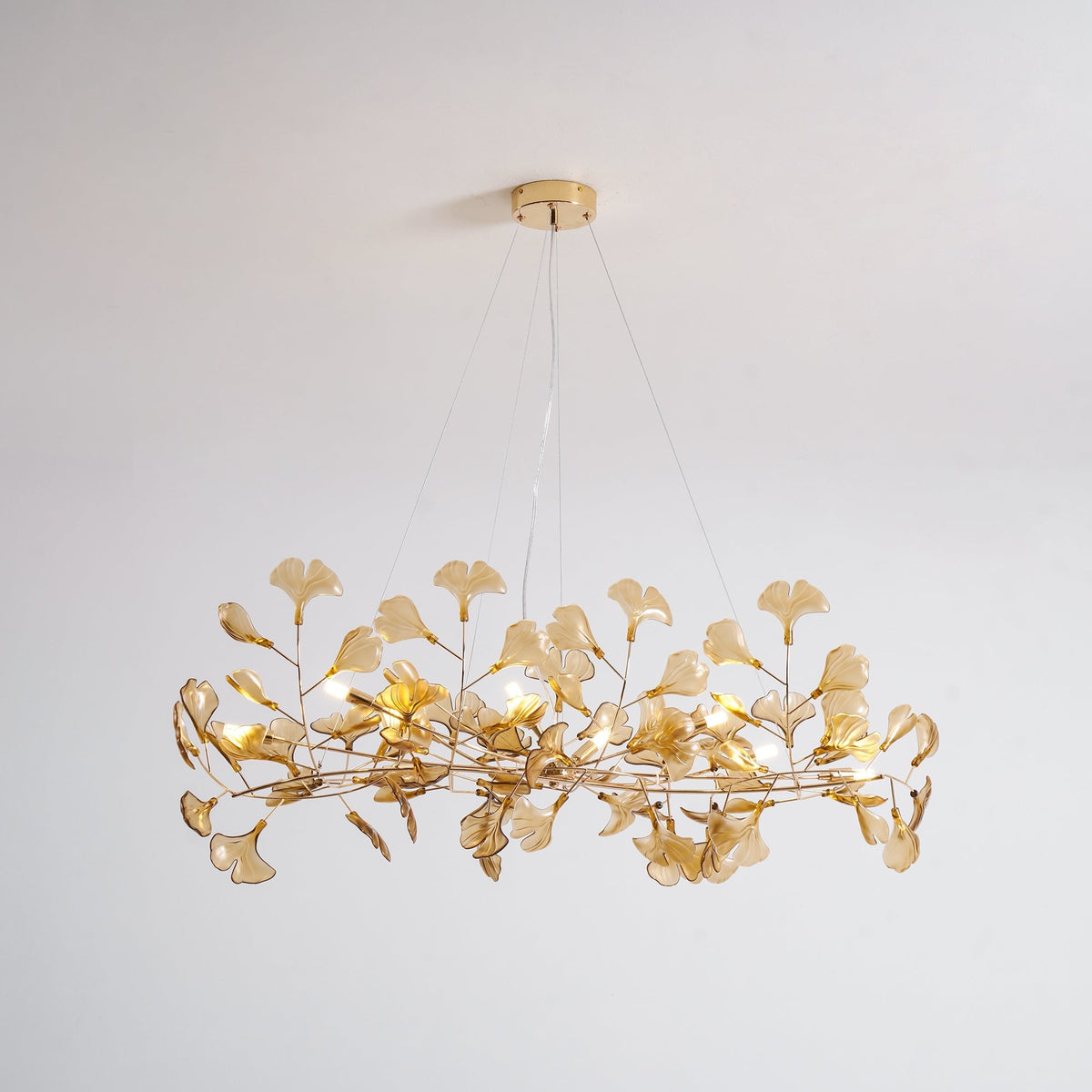 Ginkgo Canopy Chandelier Leaf Linear Pendant Light