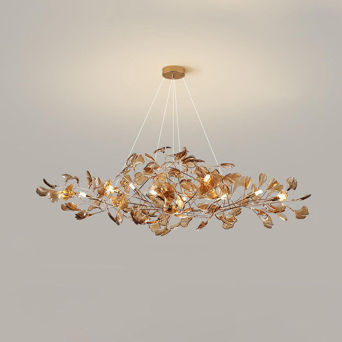 Ginkgo Canopy Chandelier Leaf Linear Pendant Light