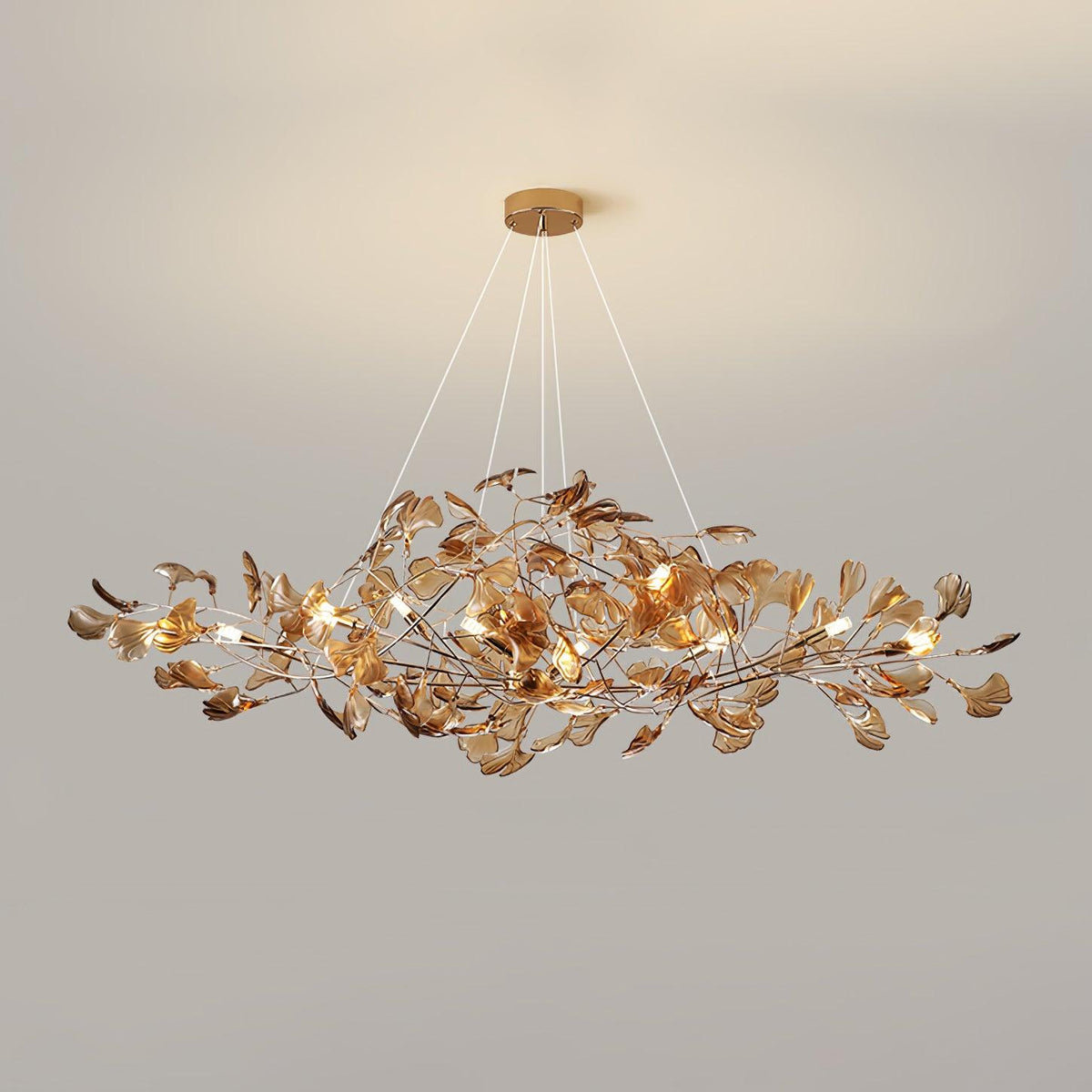 Ginkgo Canopy Chandelier Leaf Linear Pendant Light