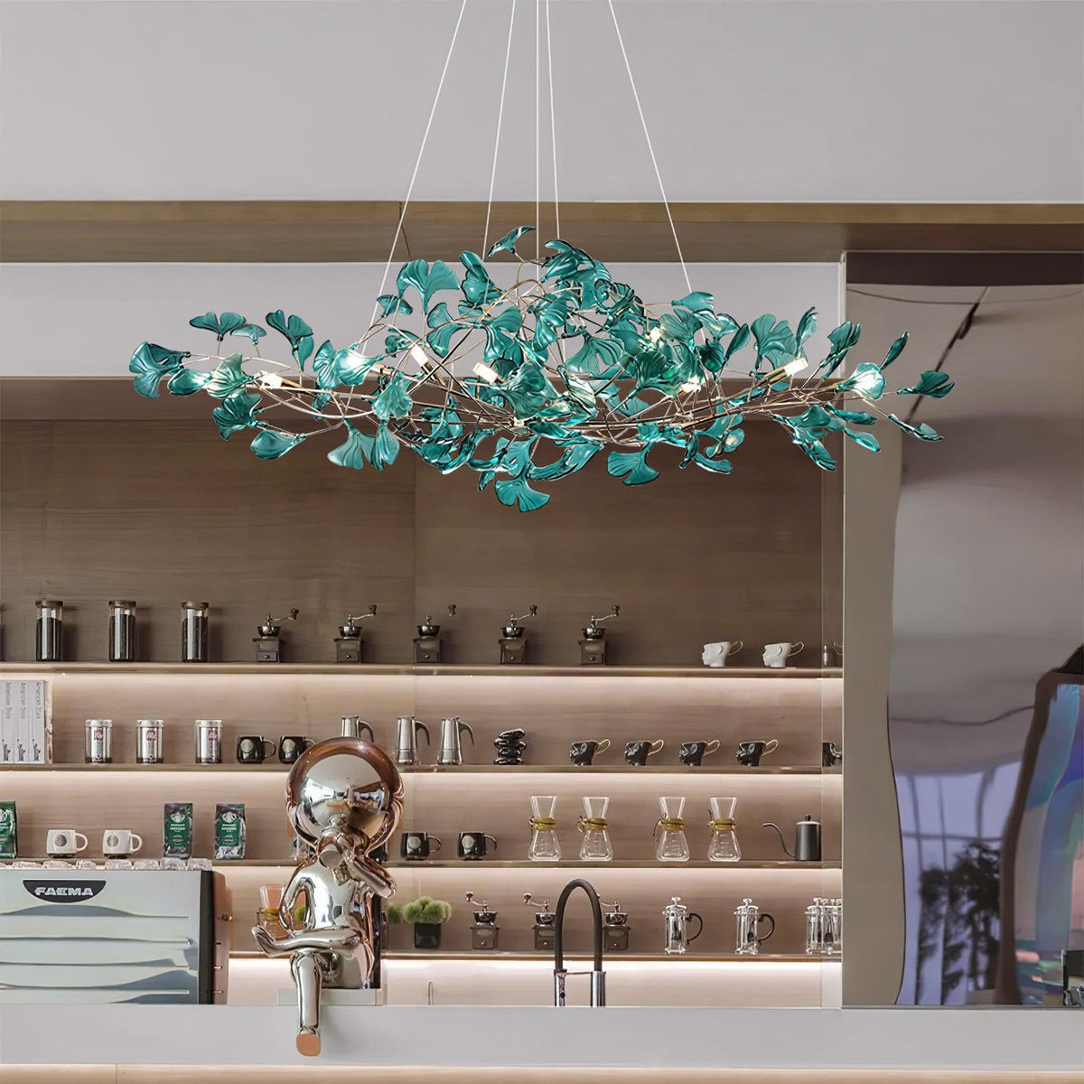 Ginkgo Canopy Chandelier Leaf Linear Pendant Light