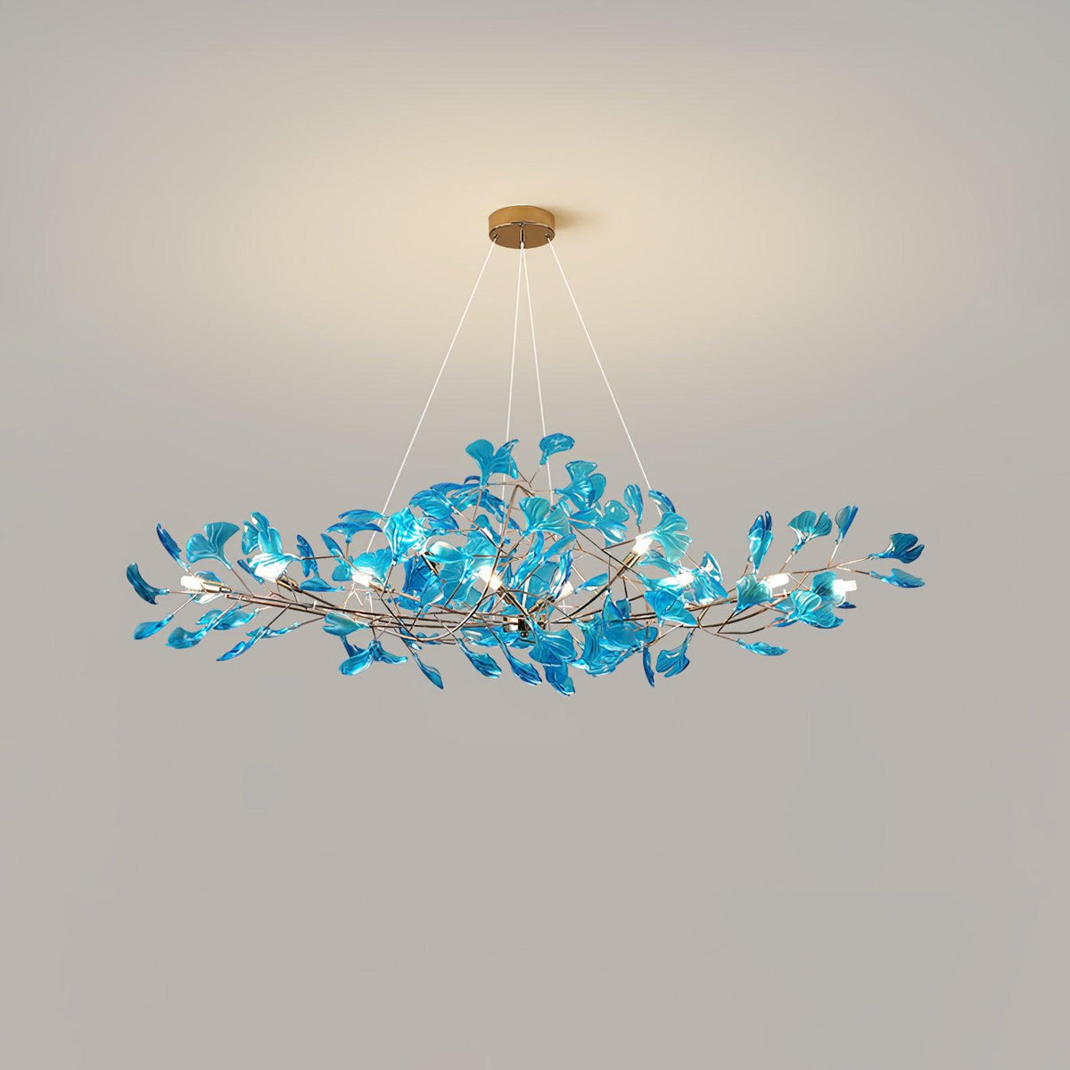 Ginkgo Canopy Chandelier Leaf Linear Pendant Light