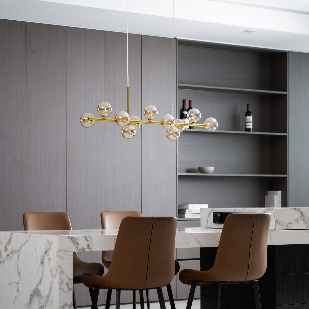 Horizon Globe Chandelier Linear Multi-Light Fixture