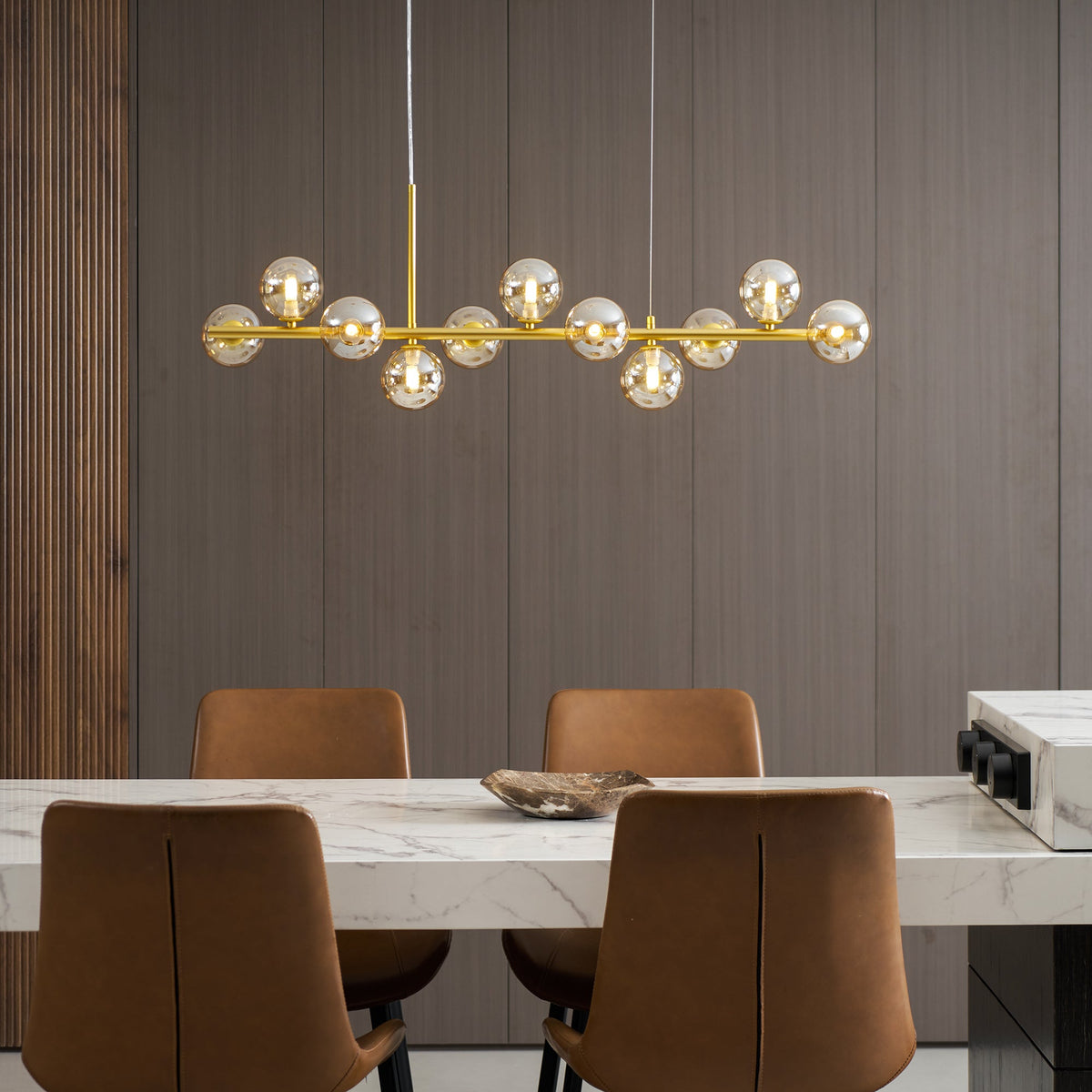 Horizon Globe Chandelier Linear Multi-Light Fixture