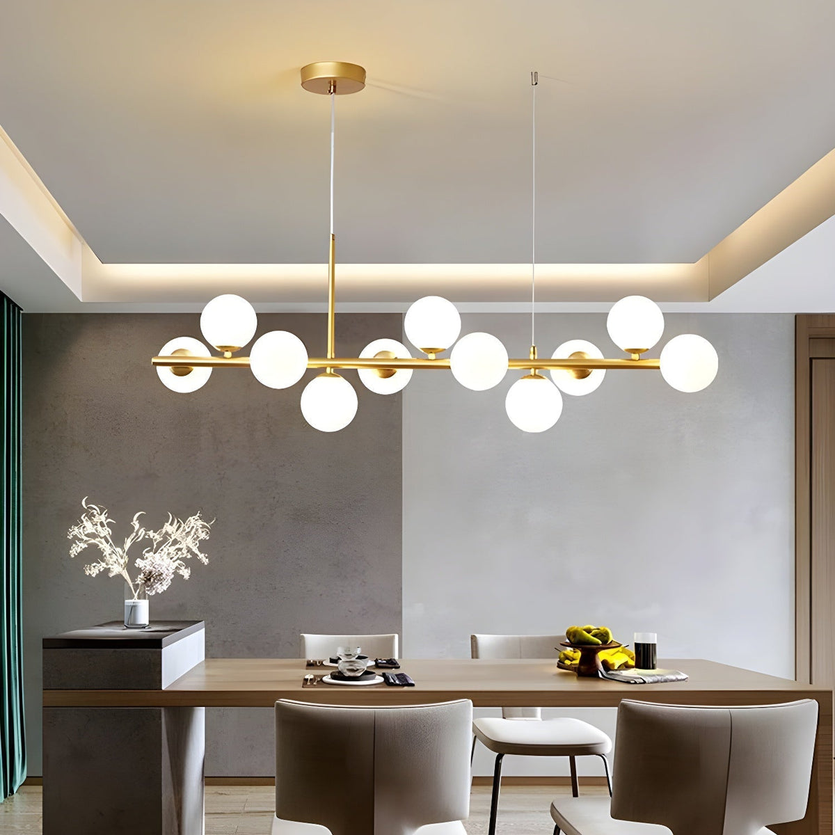 Horizon Globe Chandelier Linear Multi-Light Fixture