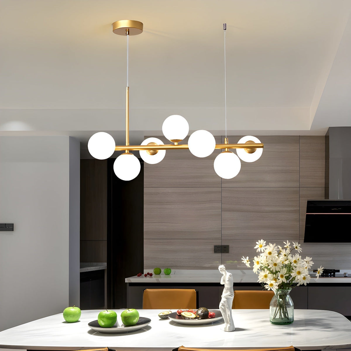 Horizon Globe Chandelier Linear Multi-Light Fixture