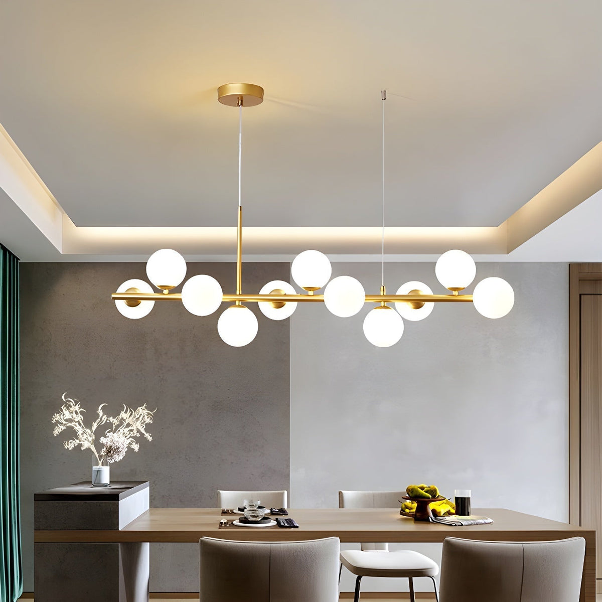 Horizon Globe Chandelier Linear Multi-Light Fixture