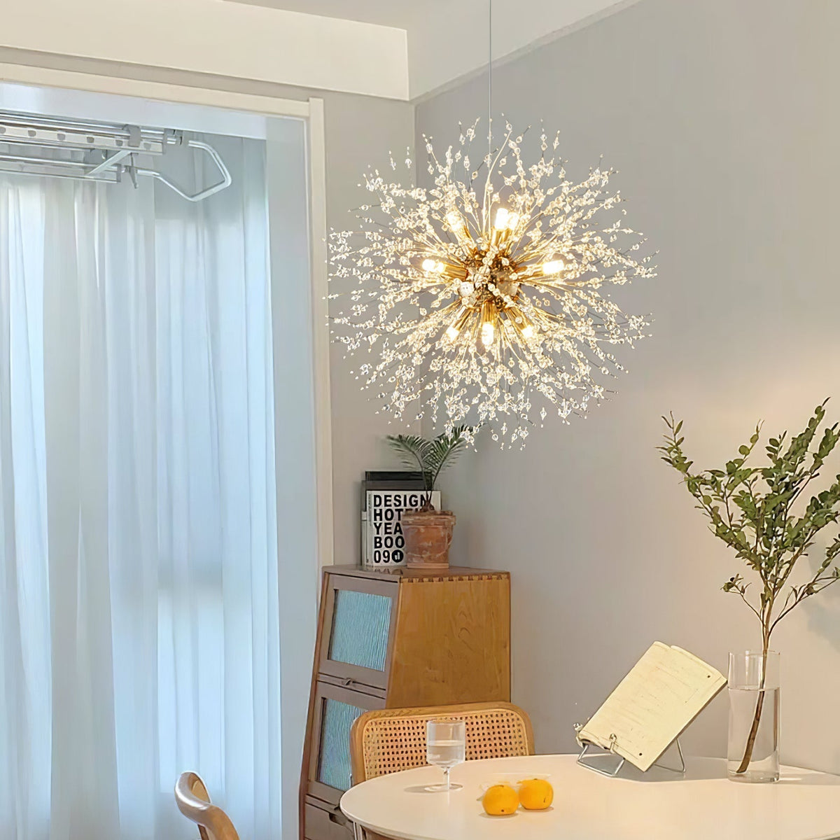 Dandelion Crystal Chandelier Sputnik Ceiling Light