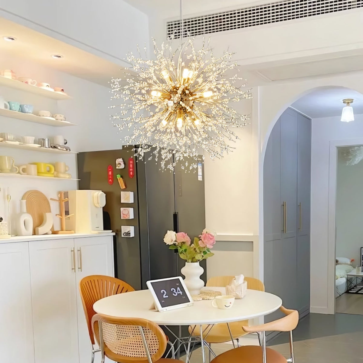 Dandelion Crystal Chandelier Sputnik Ceiling Light