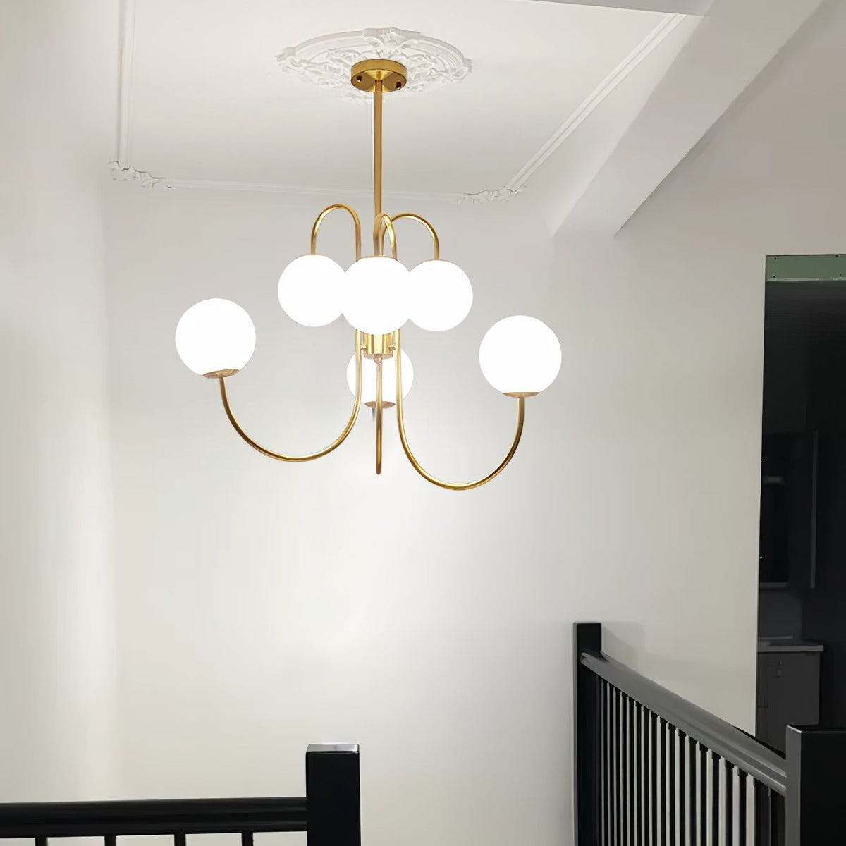 Halo Globe Chandelier Ring Frame Ceiling Light