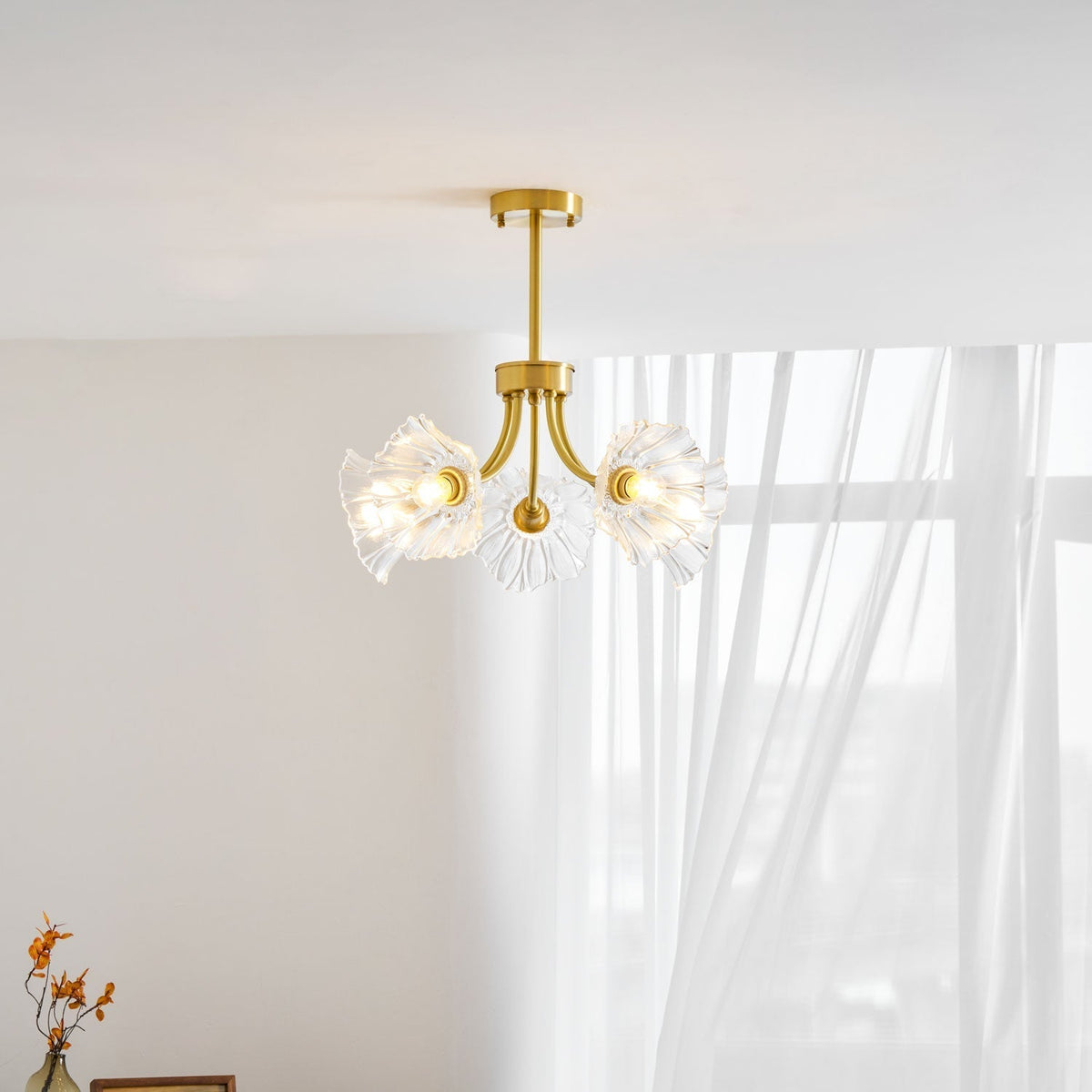 Petal Bloom Chandelier Floral Glass Ceiling Light