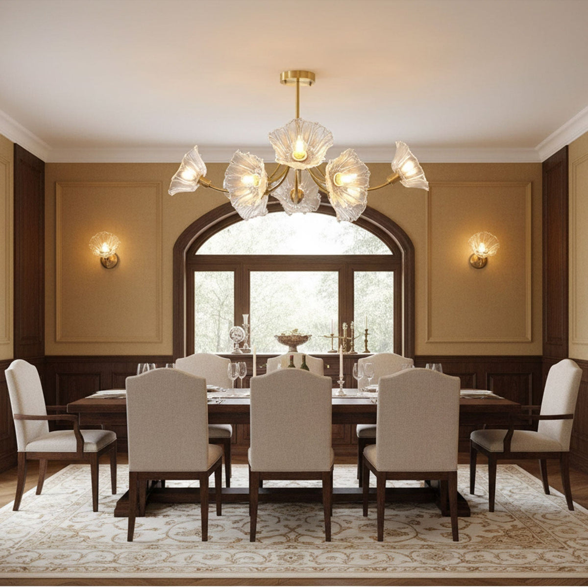 Petal Bloom Chandelier Floral Glass Ceiling Light