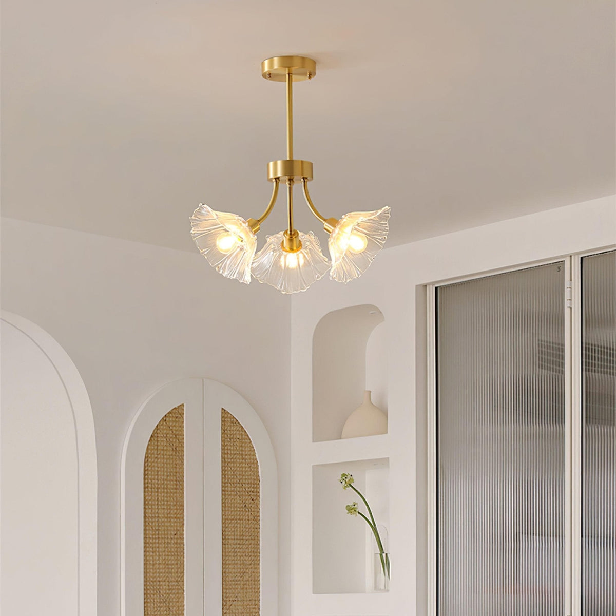 Petal Bloom Chandelier Floral Glass Ceiling Light
