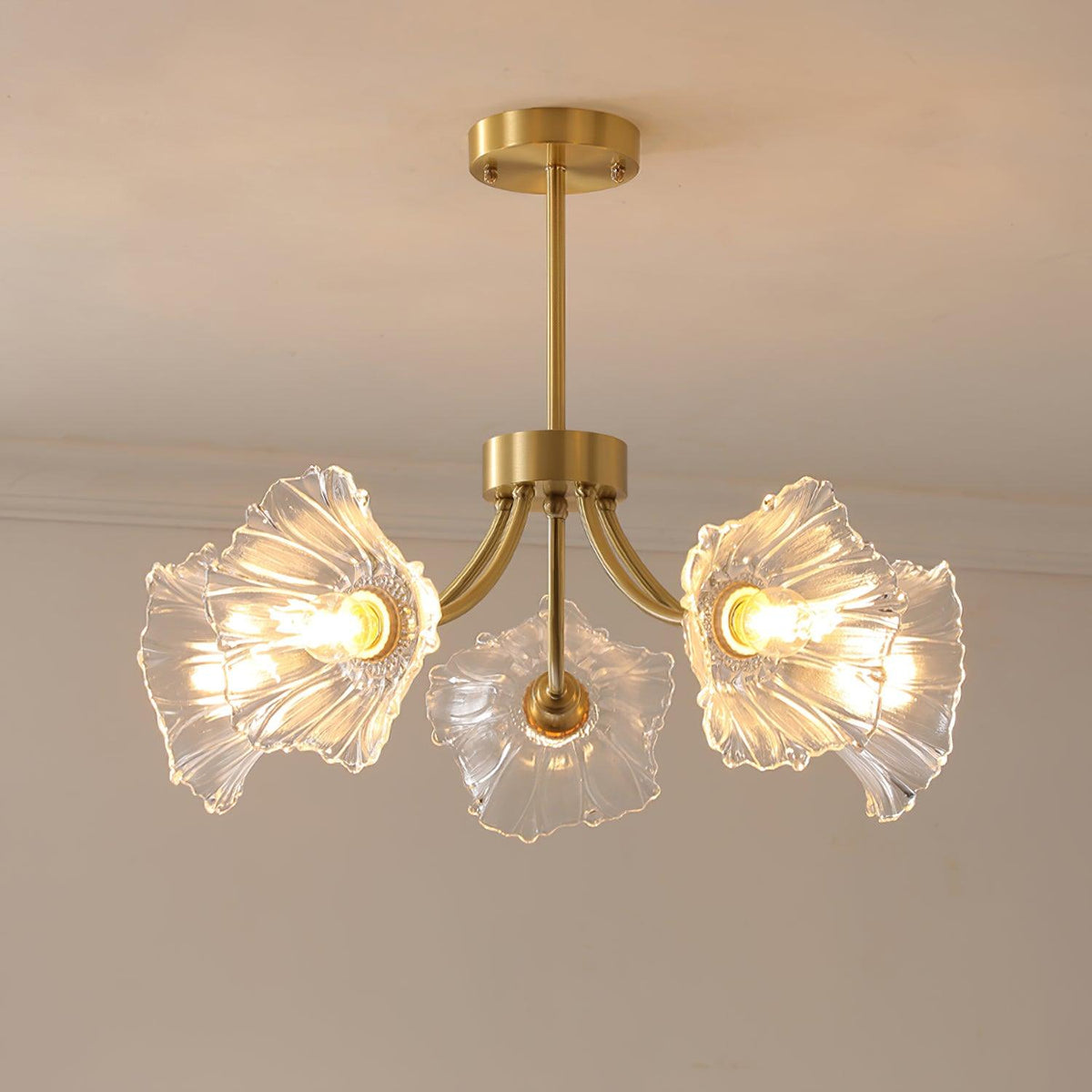 Petal Bloom Chandelier Floral Glass Ceiling Light
