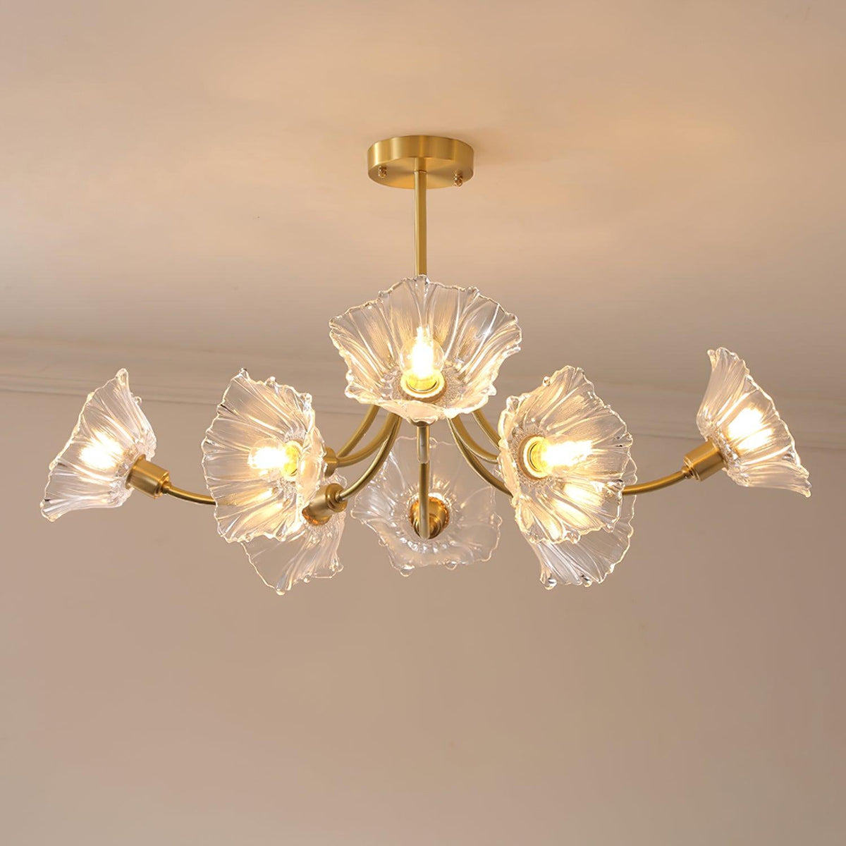 Petal Bloom Chandelier Floral Glass Ceiling Light