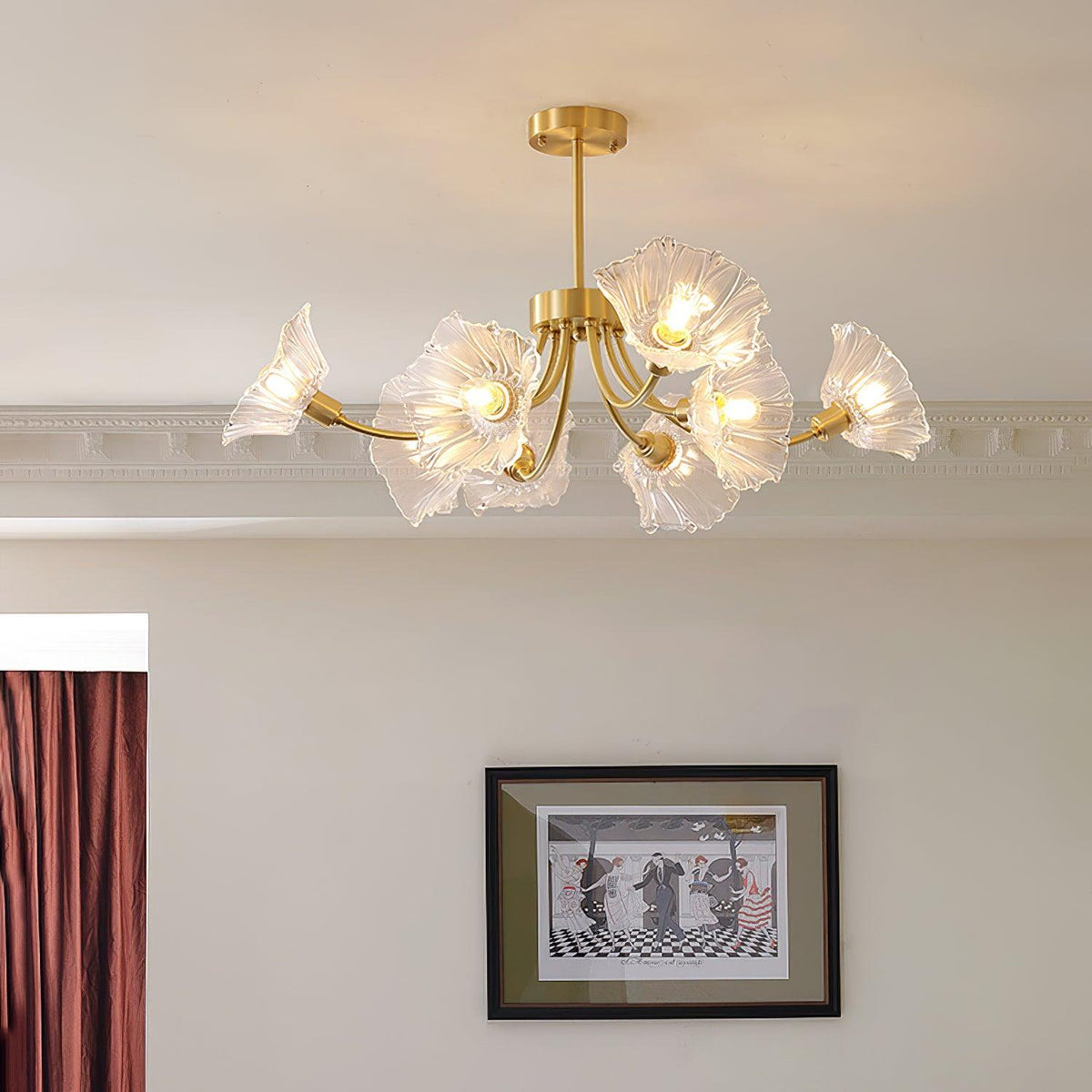 Petal Bloom Chandelier Floral Glass Ceiling Light