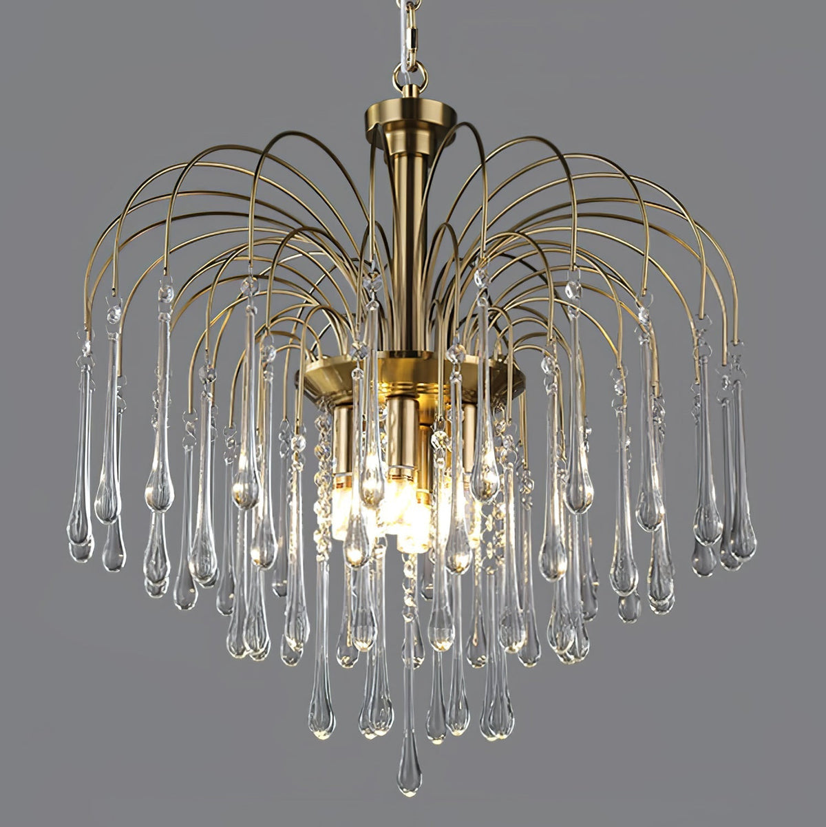 Cascade Glass Chandelier Tiered Bubble Pendant Light