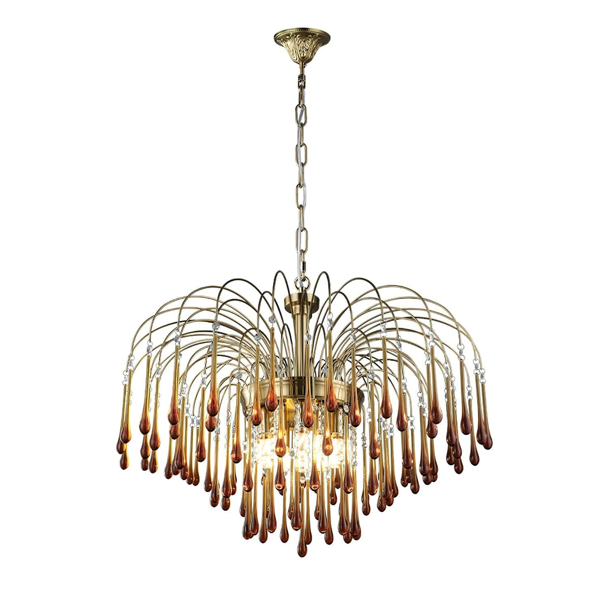 Cascade Glass Chandelier Tiered Bubble Pendant Light
