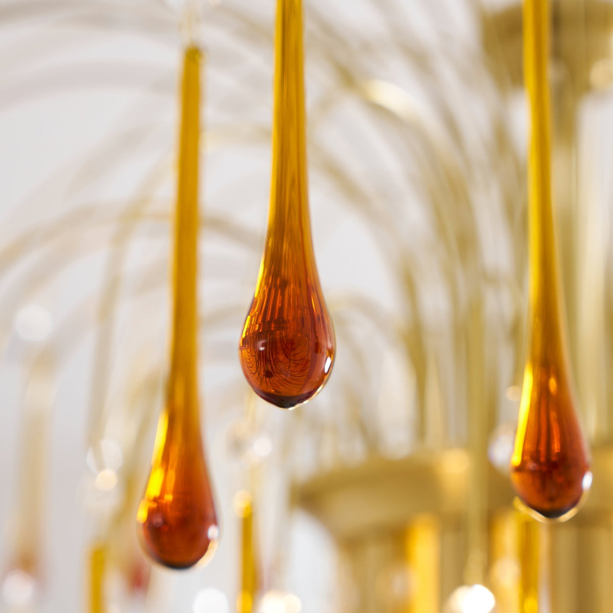Cascade Glass Chandelier Tiered Bubble Pendant Light