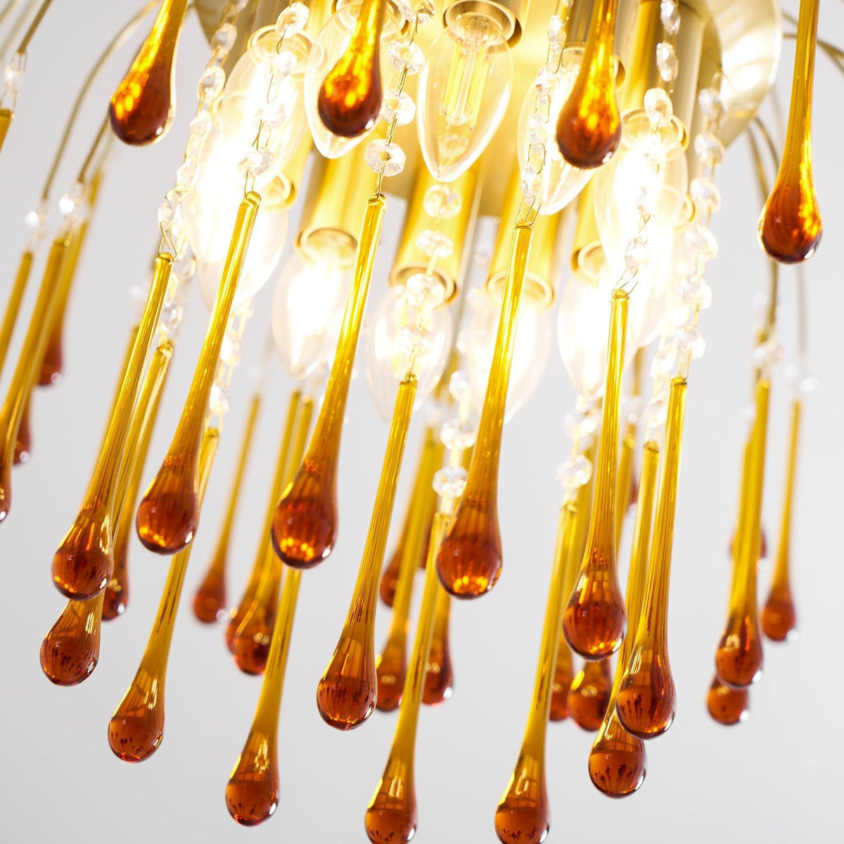 Cascade Glass Chandelier Tiered Bubble Pendant Light