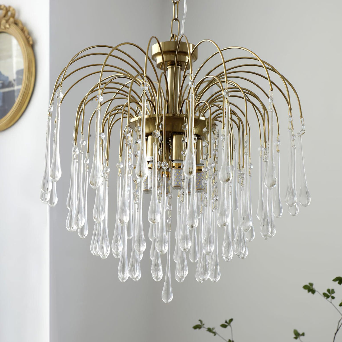 Cascade Glass Chandelier Tiered Bubble Pendant Light