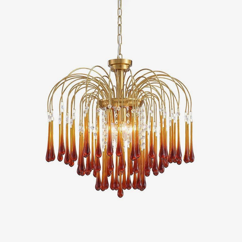 Cascade Glass Chandelier Tiered Bubble Pendant Light