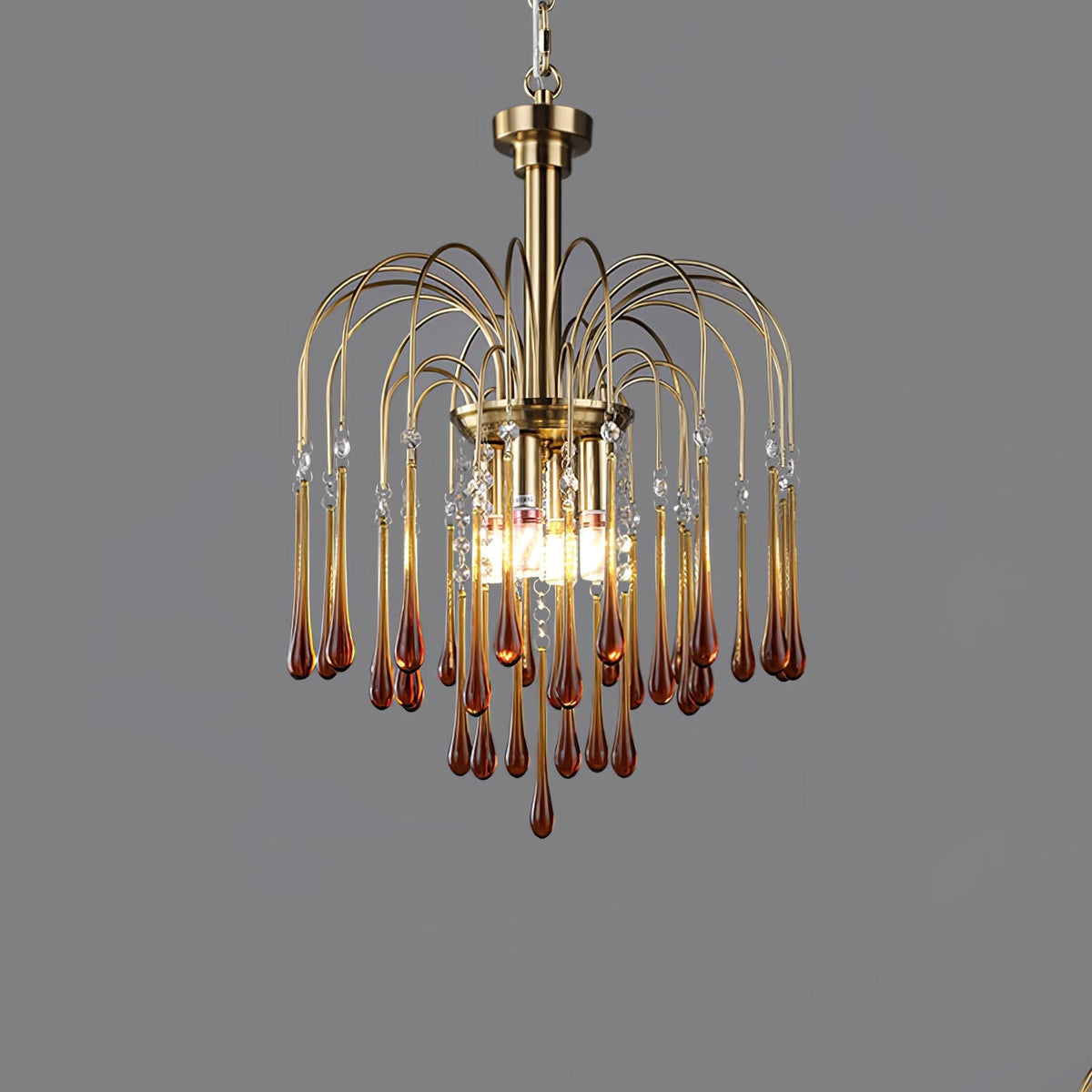 Cascade Glass Chandelier Tiered Bubble Pendant Light