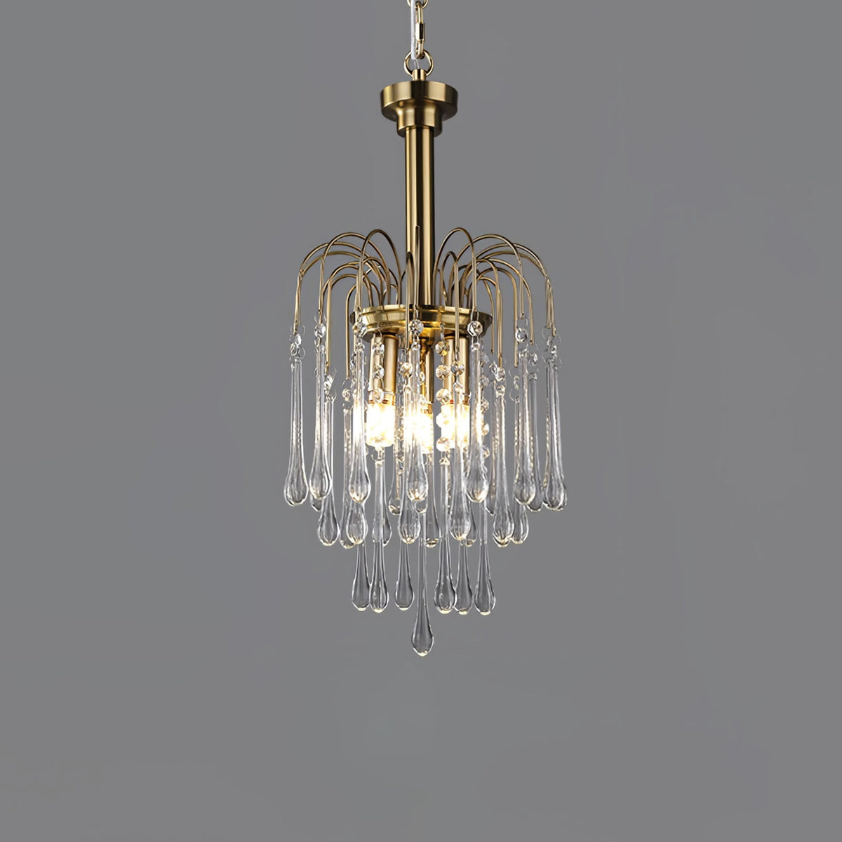 Cascade Glass Chandelier Tiered Bubble Pendant Light