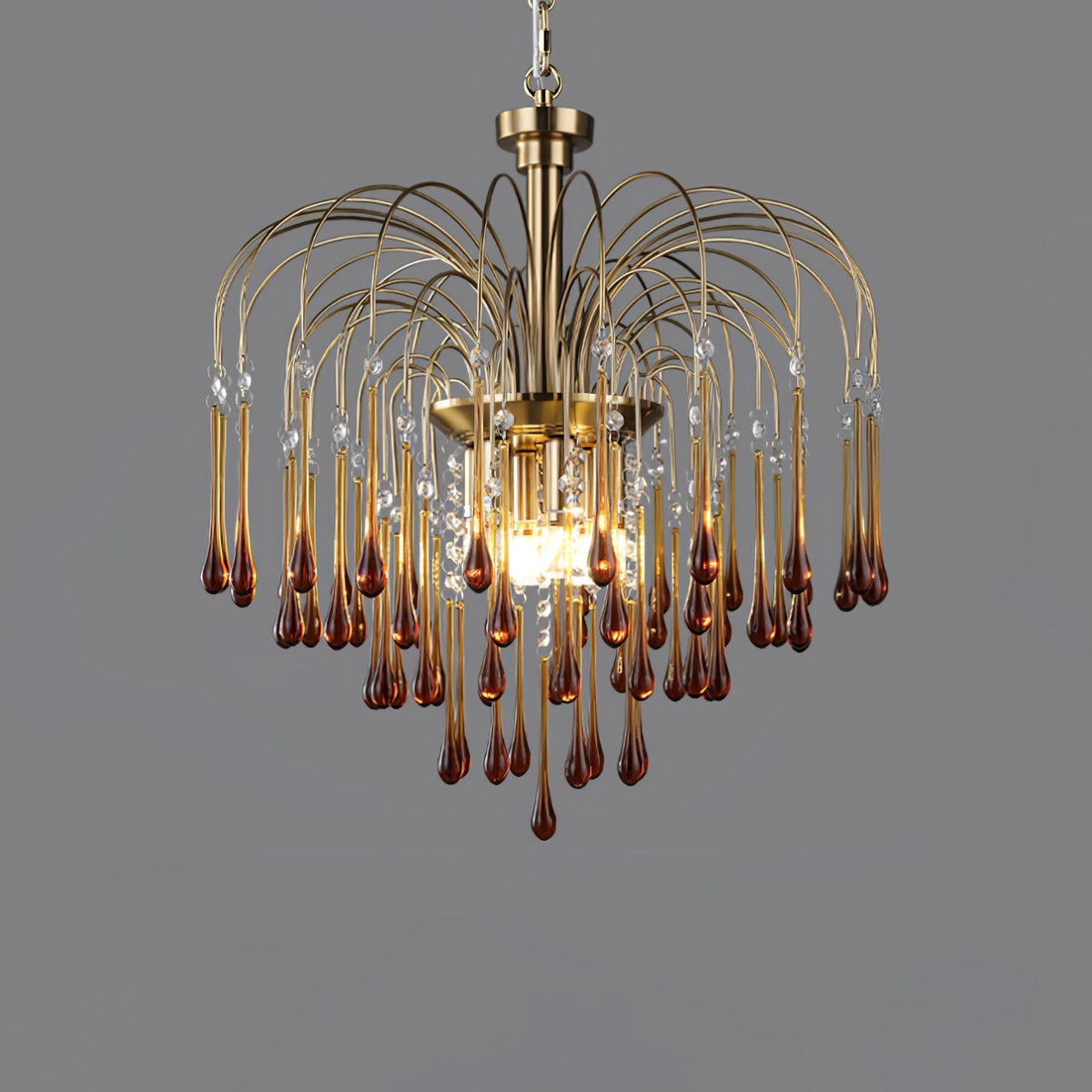 Cascade Glass Chandelier Tiered Bubble Pendant Light