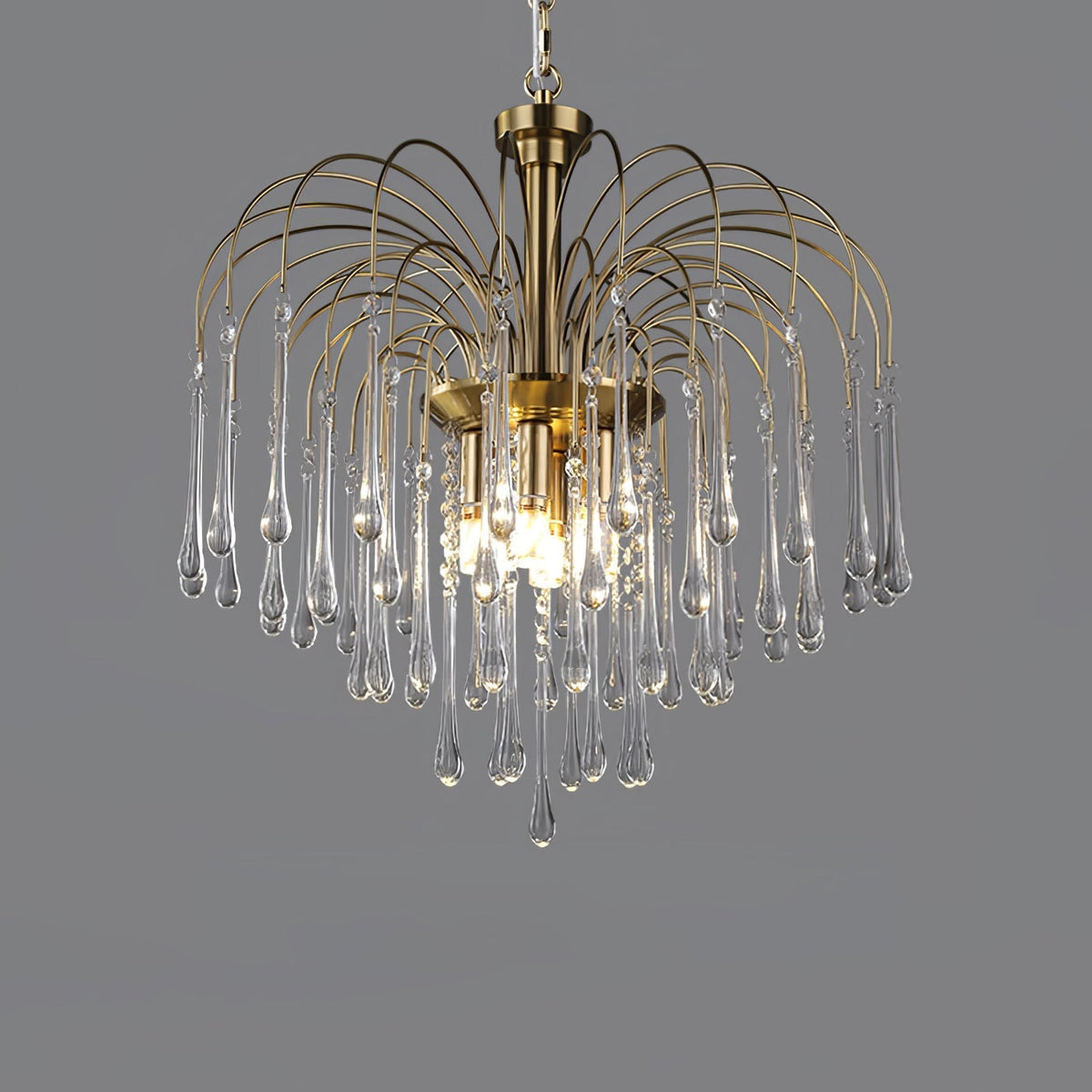Cascade Glass Chandelier Tiered Bubble Pendant Light