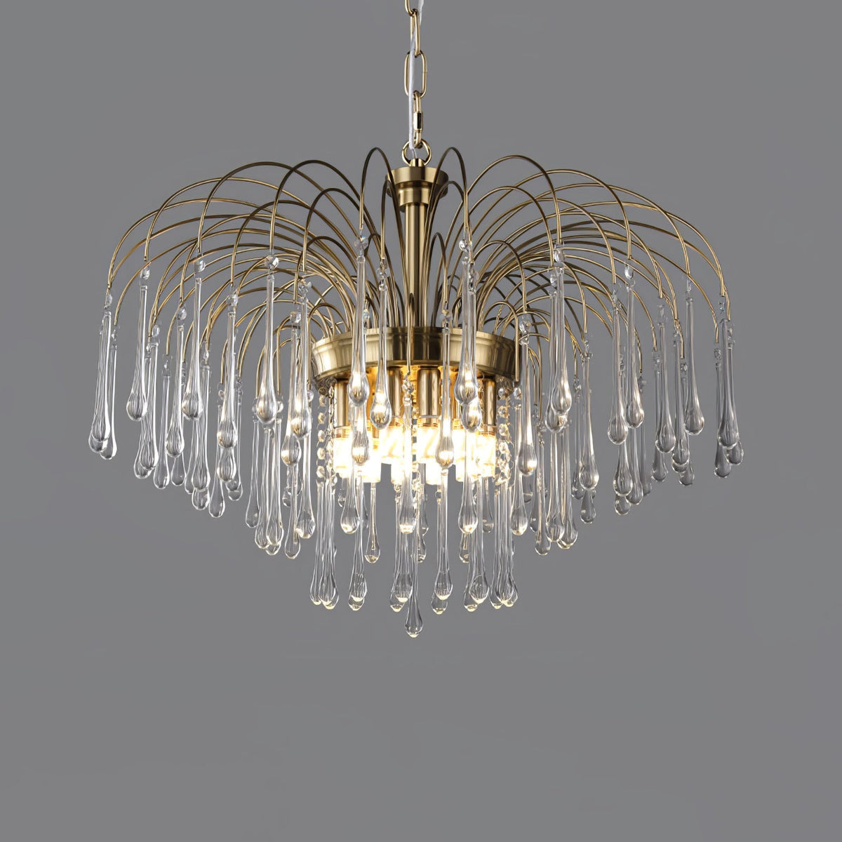 Cascade Glass Chandelier Tiered Bubble Pendant Light