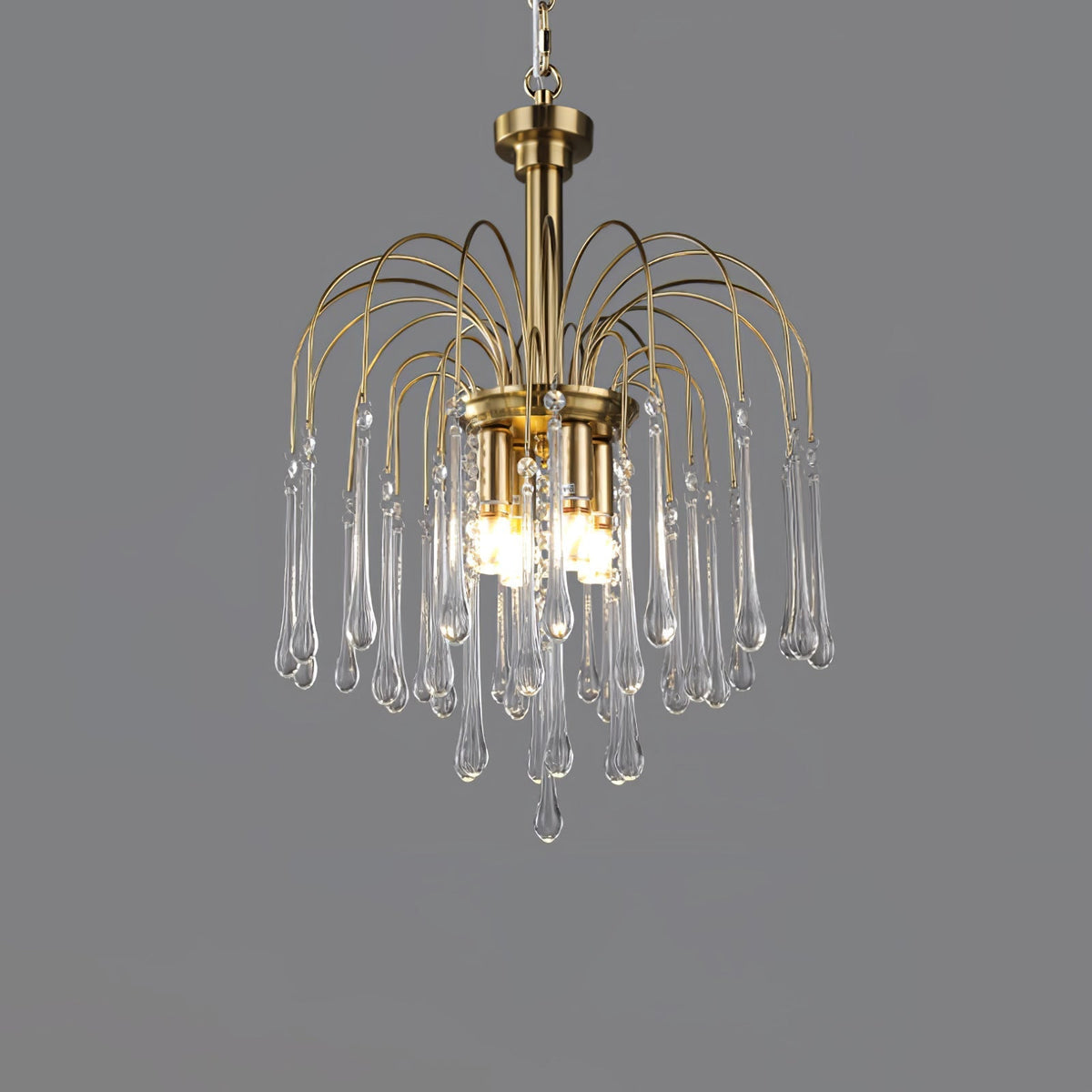 Cascade Glass Chandelier Tiered Bubble Pendant Light