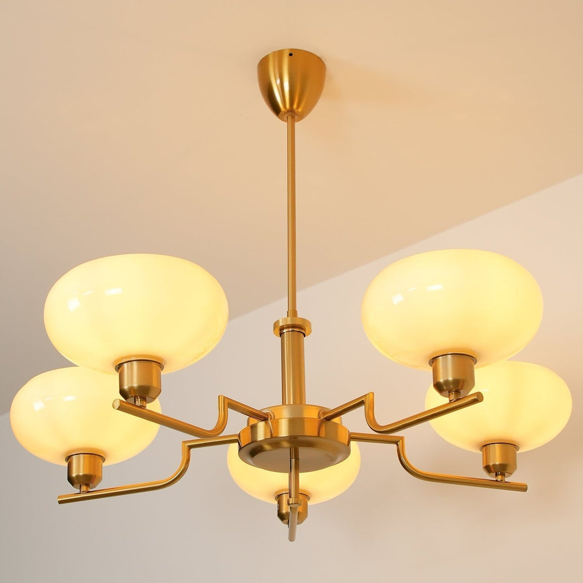Multi-Arm Glass Chandelier Modern Globe Ceiling Light