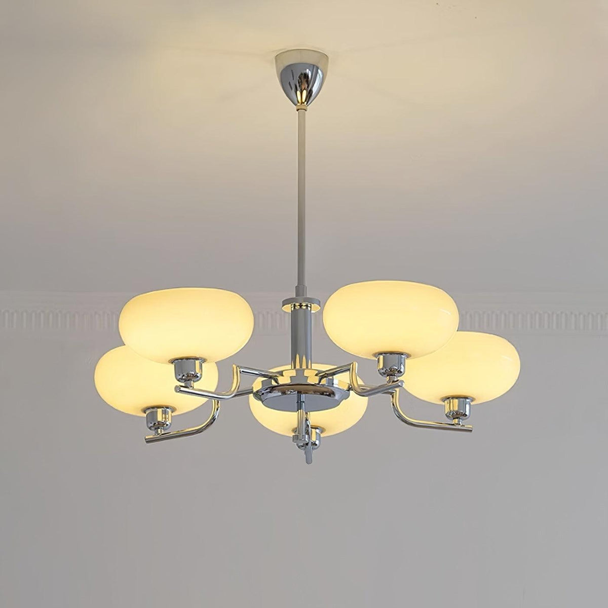 Multi-Arm Glass Chandelier Modern Globe Ceiling Light