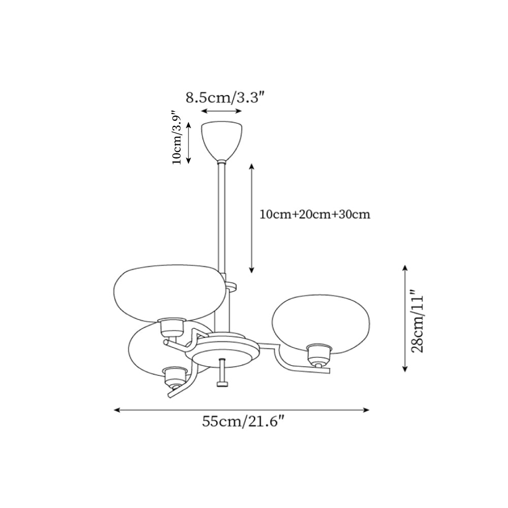 Multi-Arm Glass Chandelier Modern Globe Ceiling Light