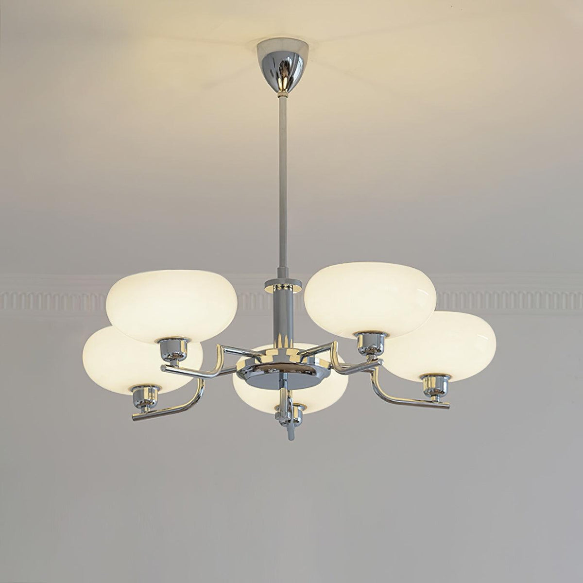 Multi-Arm Glass Chandelier Modern Globe Ceiling Light