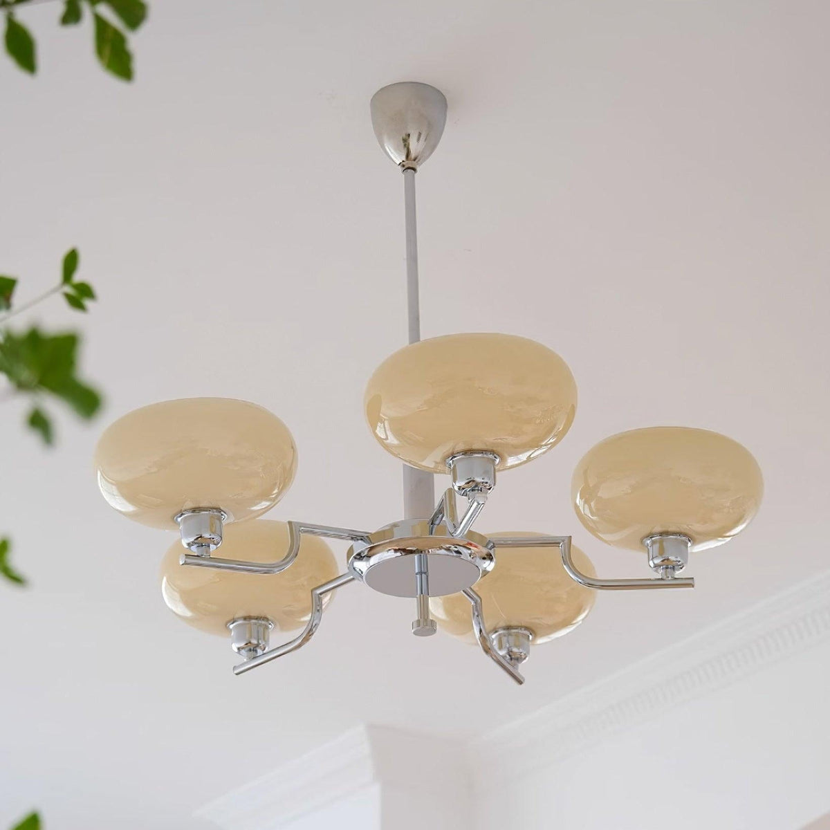 Multi-Arm Glass Chandelier Modern Globe Ceiling Light