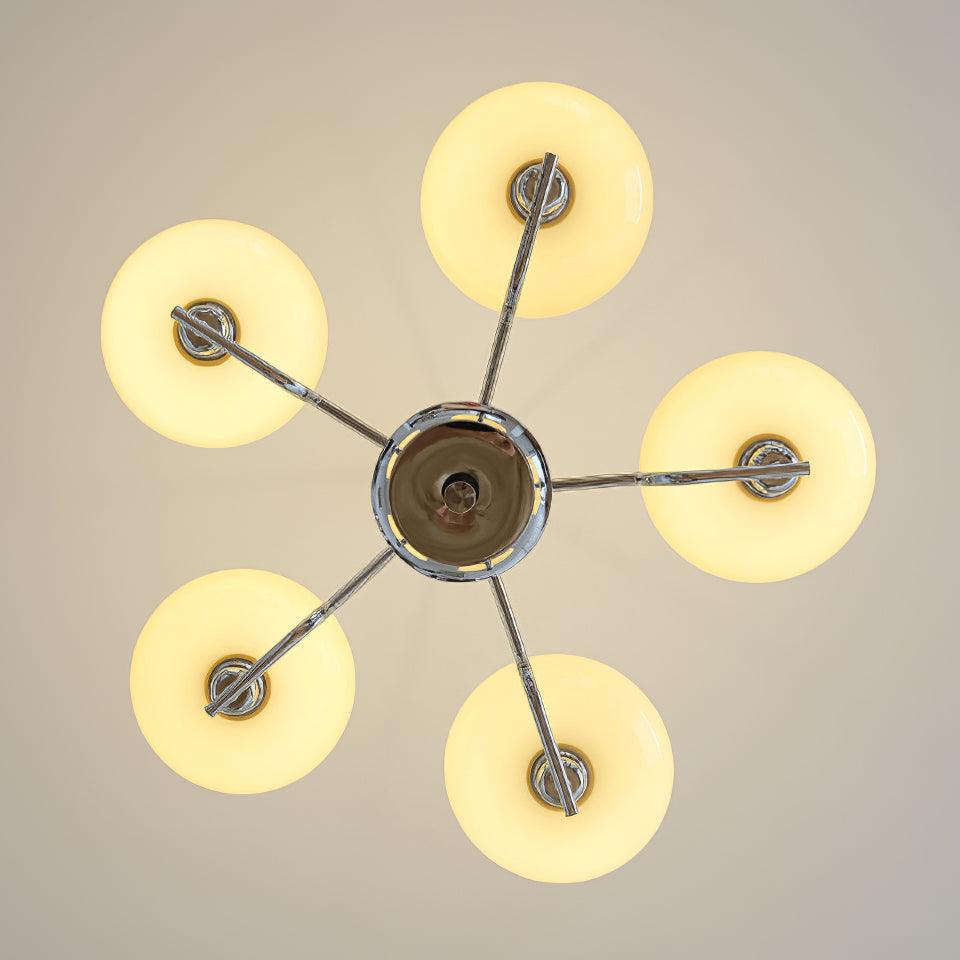 Multi-Arm Glass Chandelier Modern Globe Ceiling Light