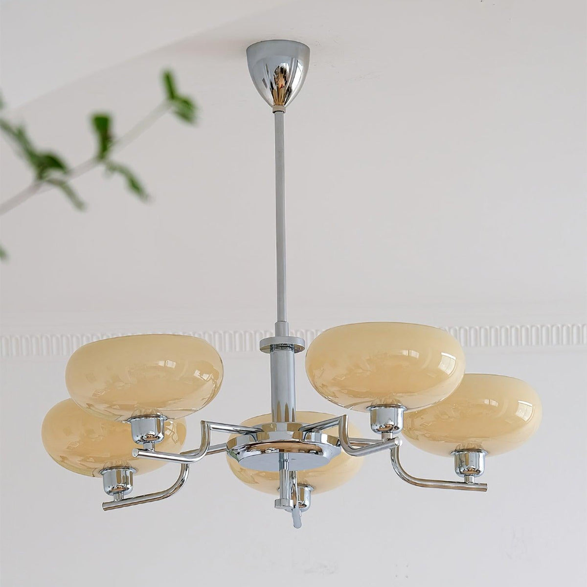 Multi-Arm Glass Chandelier Modern Globe Ceiling Light