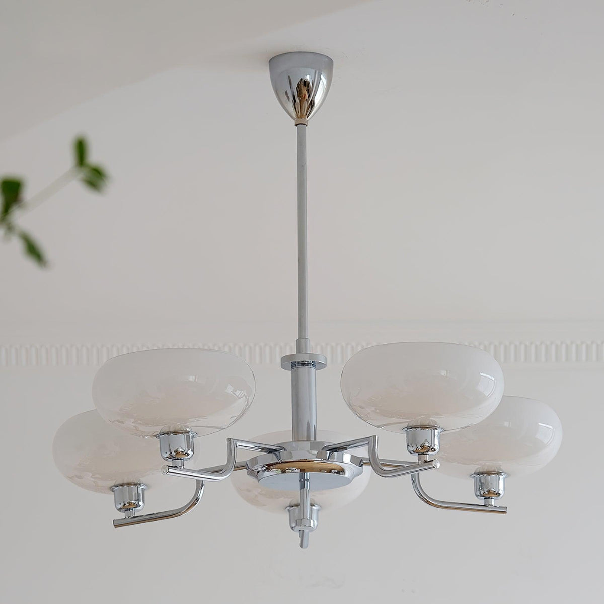 Multi-Arm Glass Chandelier Modern Globe Ceiling Light