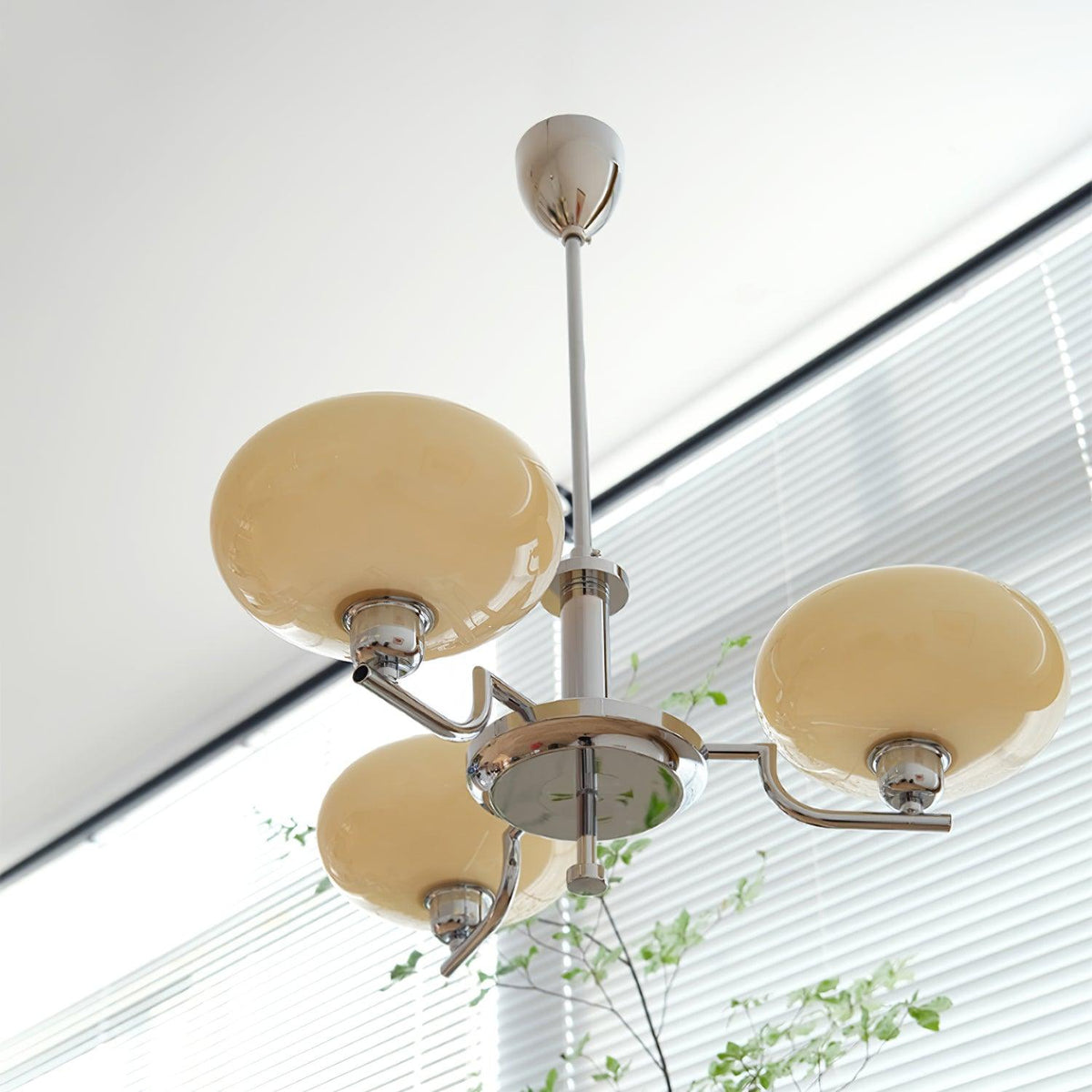 Multi-Arm Glass Chandelier Modern Globe Ceiling Light