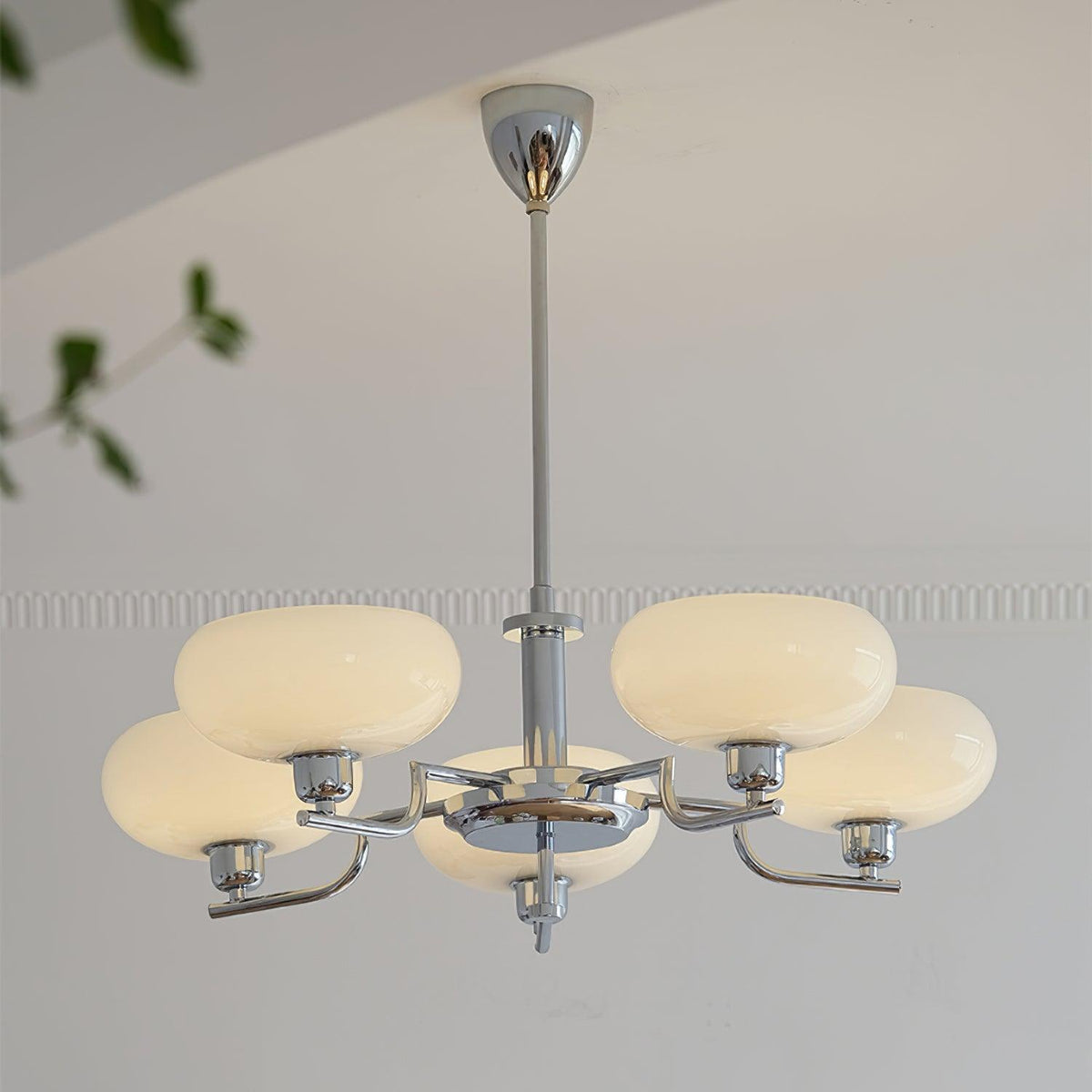 Multi-Arm Glass Chandelier Modern Globe Ceiling Light